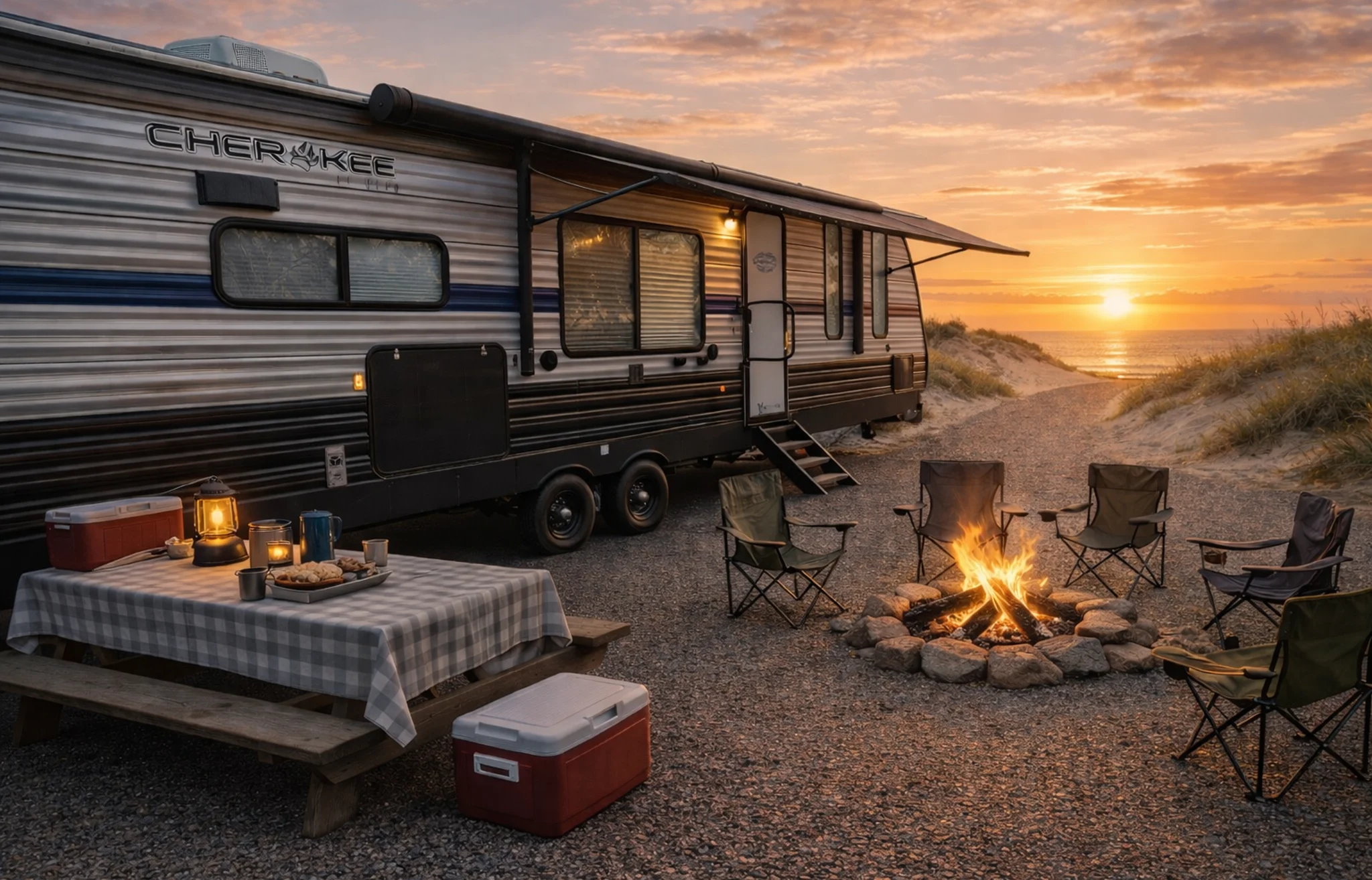 Actual 2019 Forest River Cherokee travel trailer offered by Happy Life Rentals